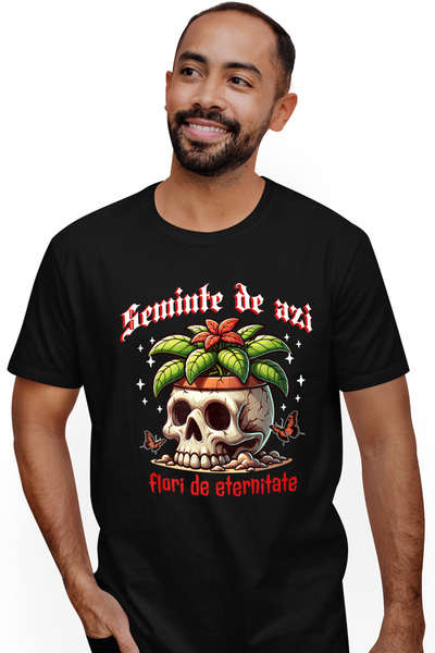 StoryGift Romania Tricou Barbati seminte de astazi flori de eternitate cu imp...