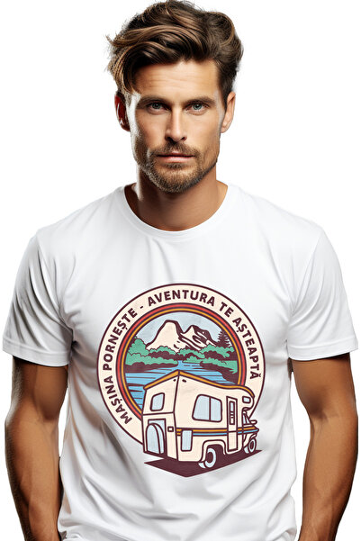 StoryGift Romania Tricou Barbati Masina Porneste Aventura Te Asteapta Caravan...