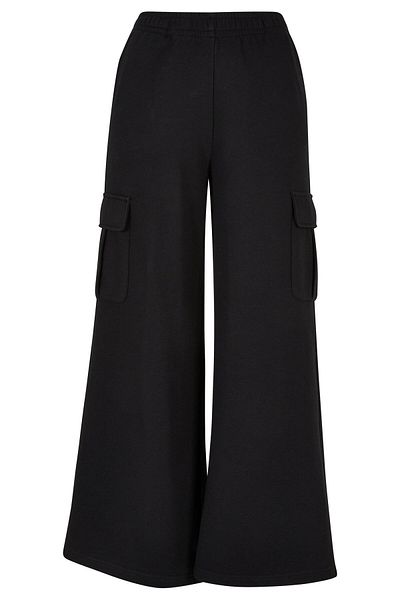 Urban Classics Damen Cargo-Terry-Hose mit hohem Bund und weitem Bein