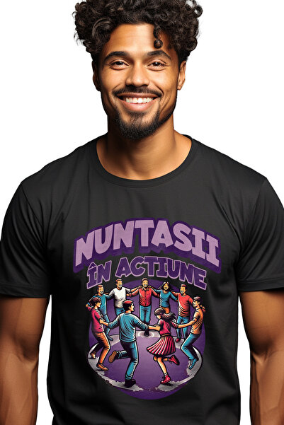 StoryGift Romania Tricou Barbati Nuntasii In Actiune, Casatorie Petrecere Fam...