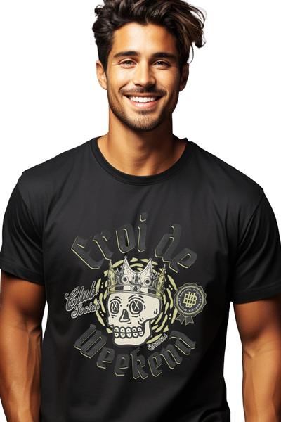 StoryGift Romania Tricou Barbati Eroi De Weekend Petrecere Craniu Cu Coroana ...