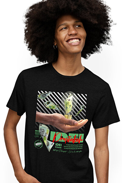 StoryGift Romania Tricou Barbati Idei Profitabile - Mana Cu Un Bec Si Bancnot...