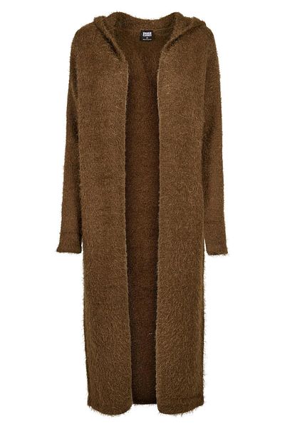 Urban Classics Damen Ladies Hooded Feather Cardigan