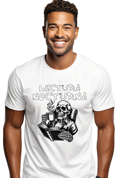 StoryGift Romania Tricou Barbati Schelete Citind Relaxare Lectura Nocturna, I...