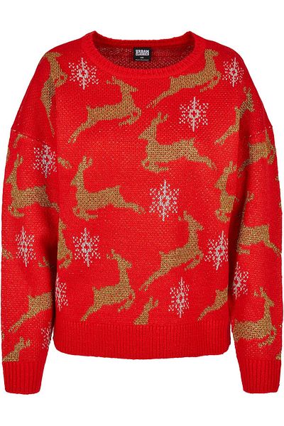 Urban Classics Damen Ladies Oversized Christmas Sweater