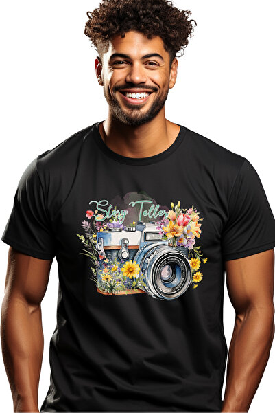 StoryGift Romania Men's T-shirt With The Message "story Teller", Storyteller, Illustration, Activity, Camera Stg