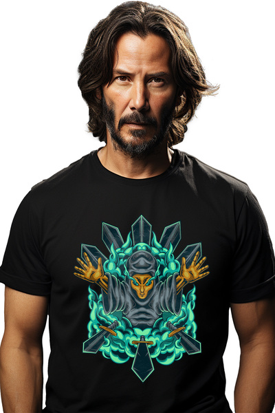 StoryGift Romania Tricou Barbati Cu Sabii, Magician, Flacari, Fantasy, Luptat...