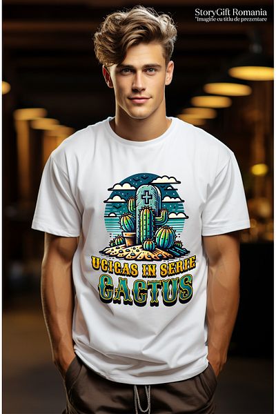 StoryGift Romania Men's T-Shirt Serial Killer Cactus, Dangerous Plant, Nature Lovers With Stg Print