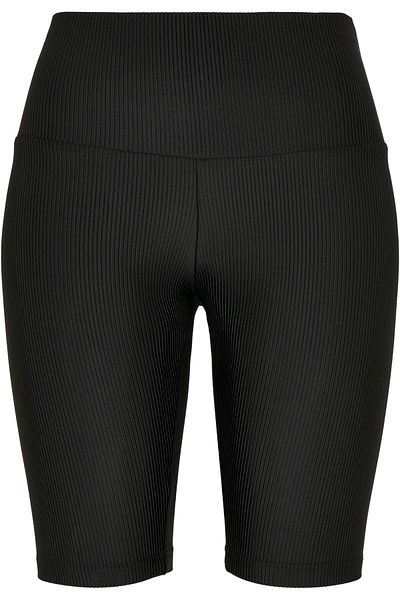 Urban Classics Damen Ladies High Waist Shiny Rib Cycle Shorts