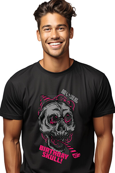 StoryGift Romania Tricou Barbati Cu Portret Craniu Om Cu Coif De Petrecere, T...