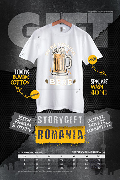 StoryGift Romania Men's T-Shirt Don't Disturb Me, It's Time for Beer Relaxing With Print On The Front, 100% Bumbstg