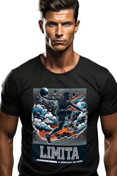 StoryGift Romania Tricou Barbati Om Jucand Baschet Text Motivational Limita E...