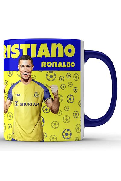 MECKSA Ronaldo Al Nassr Fc Blue Ceramic Coffee Mug (325ML)