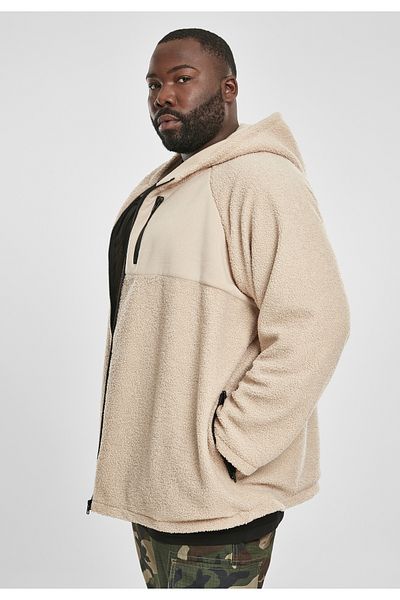 Urban Classics Herren Hooded Sherpa Zip Jacket