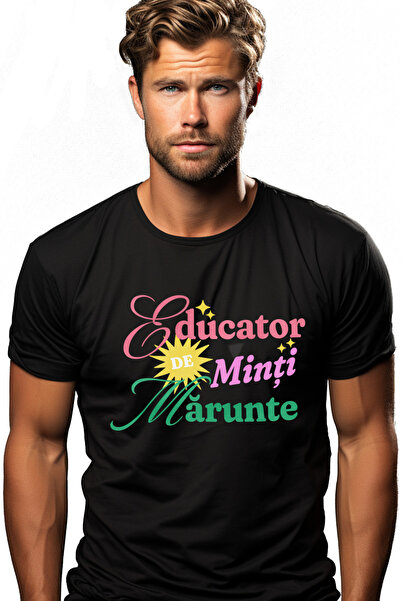 StoryGift Romania Tricou Barbati Educator De Minți Marunte Scoala Profesor Cu...