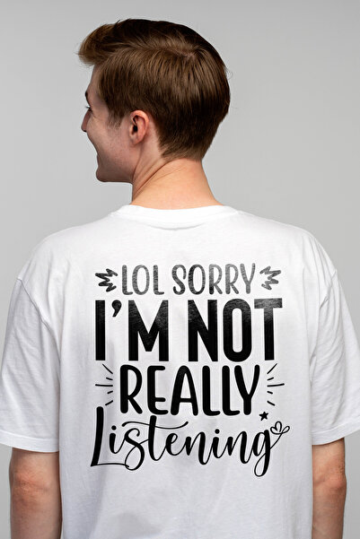 StoryGift Romania Tricou Barbati cu mesajul "Lol, sorry, I'm not really liste...