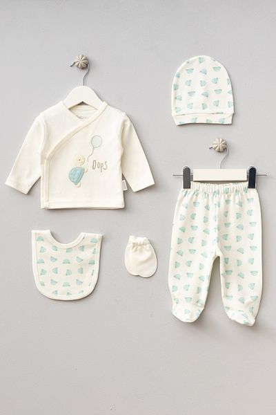 Bebitof Turtle Embroidered 5-Piece Newborn Set