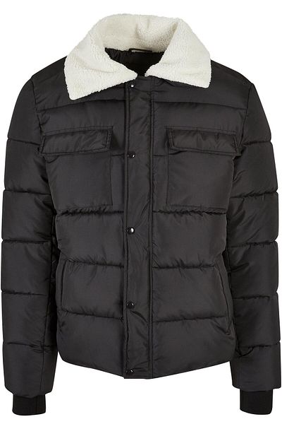Urban Classics Gepolsterte Hemdjacke mit Sherpa-Kragen für Herren