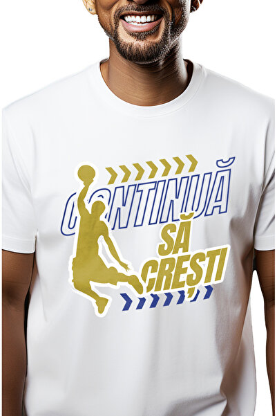 StoryGift Romania Tricou Barbati Om Jucand Baschhet, Sport Cu Minge Text Cpnt...