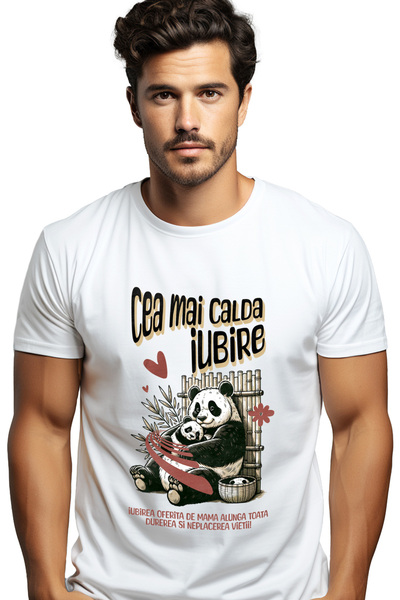 StoryGift Romania Ανδρικό T-Shirt Mama Src Panda Η πιο ζεστή αγάπη, με στάμπα...