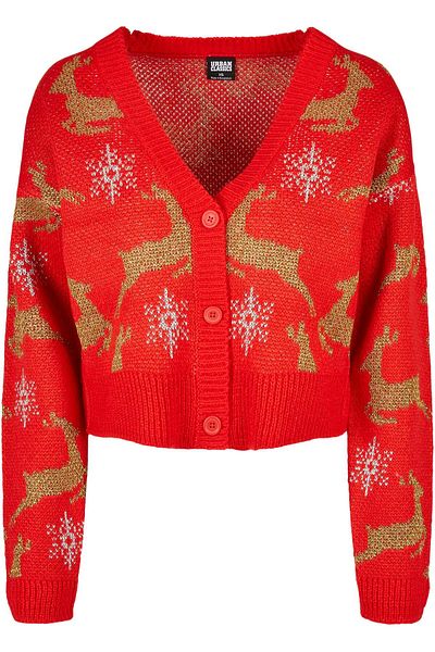 Urban Classics Damen Ladies Short Oversized Christmas Cardigan