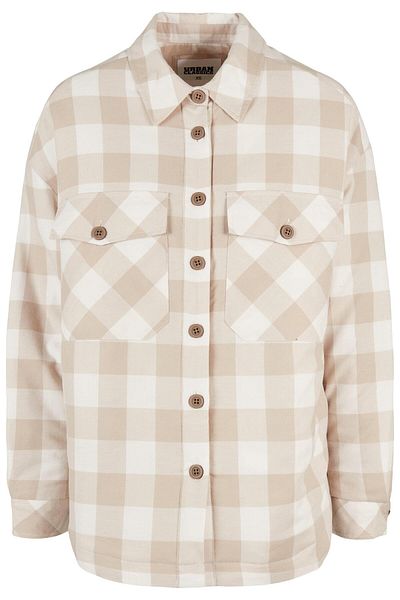 Urban Classics Damen Ladies Flanell Padded Overshirt