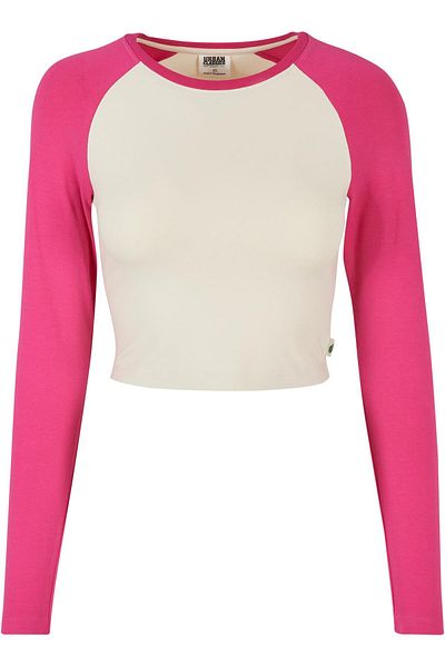 Urban Classics Damen Ladies Organic Cropped Retro Baseball Longsleeve