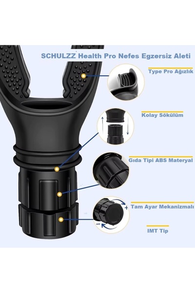 Schulzz Profesyonel Healthpro Mat Siyah Seviye Ayarlanabilir Solunum Direnç Düzenleyici Egzersiz Aleti Siyah