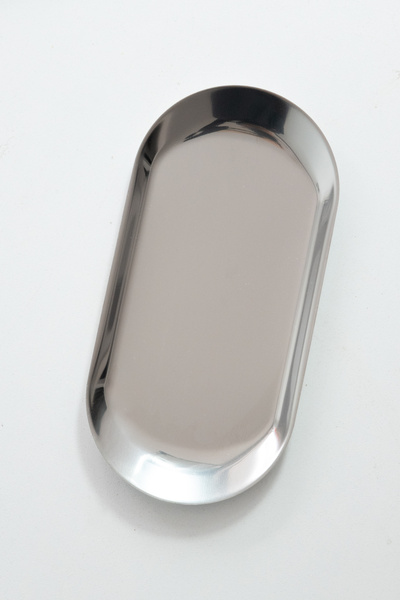 Beige & Stone Decorative Silver Small Oval Jewelry Organizer and Presentation Tray