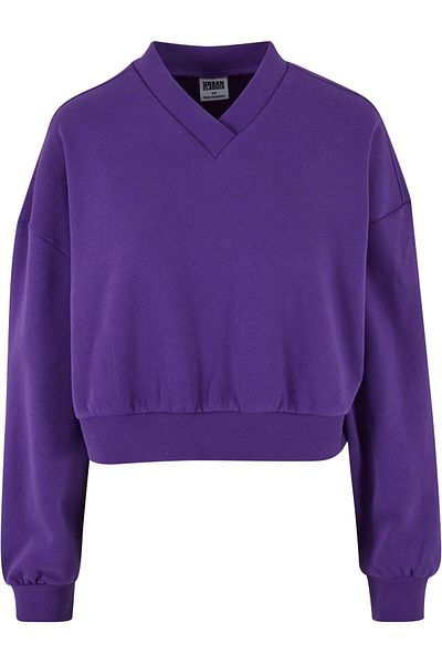 Urban Classics Damen Ladies Cropped V-neck