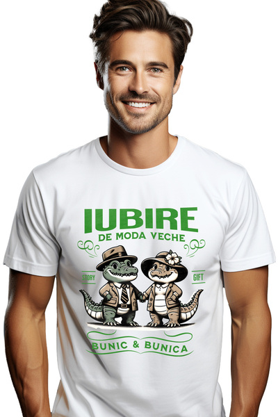 StoryGift Romania Tricou Barbati Parteneri Crocodili Bunica Si Bunic Familie ...