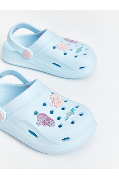LC Waikiki Blue Printed Girl's Beach Slippers