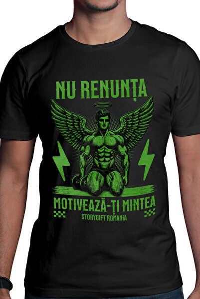 StoryGift Romania Tricou Barbati Inger Sportiv Motivational Gym Mintea Cu Imp...