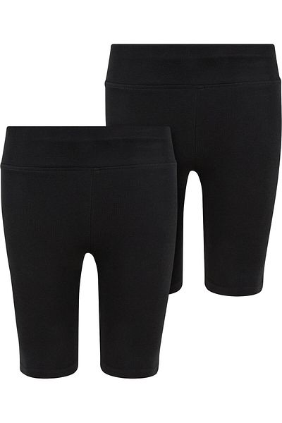 Urban Classics Damen Girls High Waist Radlershorts 2er-Pack