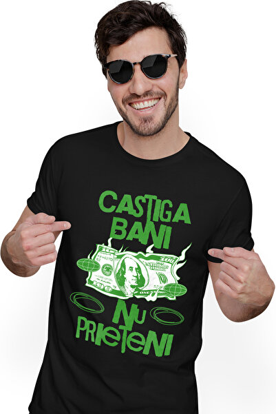 StoryGift Romania Tricou Barbati Nu Prieteni Ci Bani Bacnota Lumea Moderna Cu...