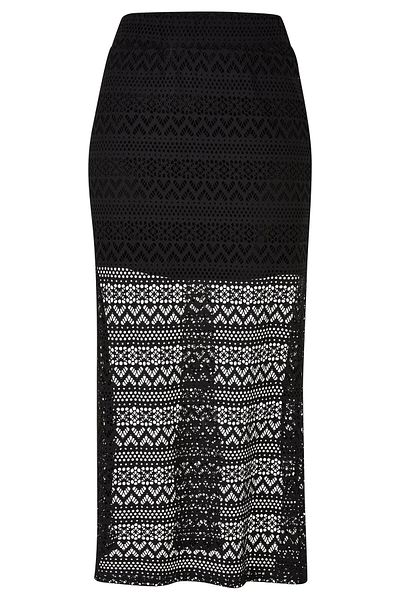 Urban Classics Damen Ladies Stretch Crochet Lace Midi Skirt