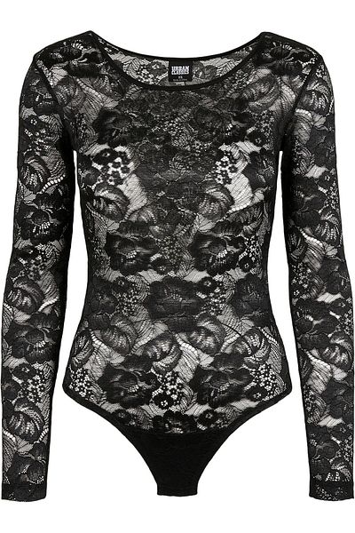 Urban Classics Damen Ladies Lace Longsleeve Body