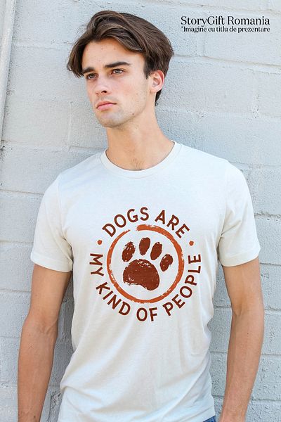 StoryGift Romania Men's T-shirt With Funny Message Dogs Are My Kind Of People, Cherry, Dangerous Dog, Love Stg