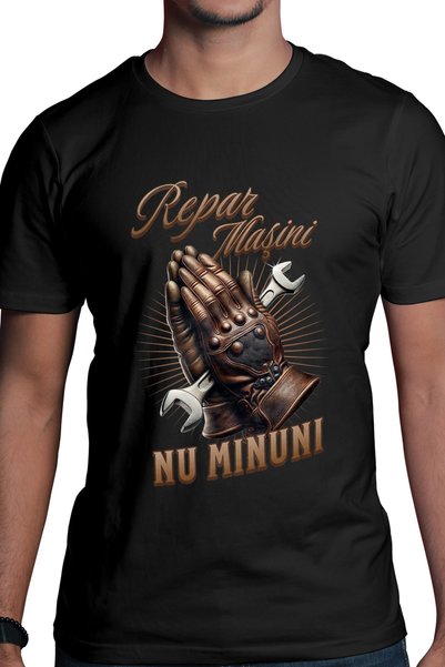 StoryGift Romania Tricou Barbati Maini Mecanic Text Repar Masini, Nu Minuni C...