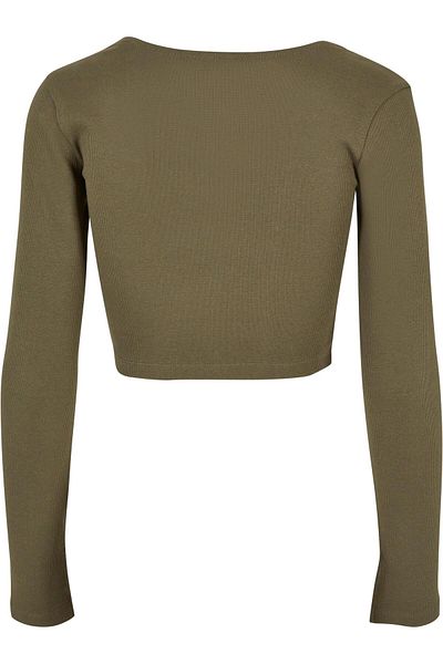 Urban Classics Damen Ladies Short Rib Corsage Longsleeve