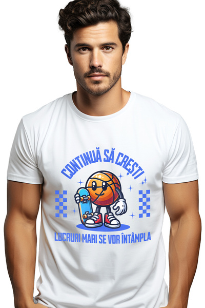 StoryGift Romania Tricou Barbati Minge De Baschet Cu Placa De Skateboard Mesa...