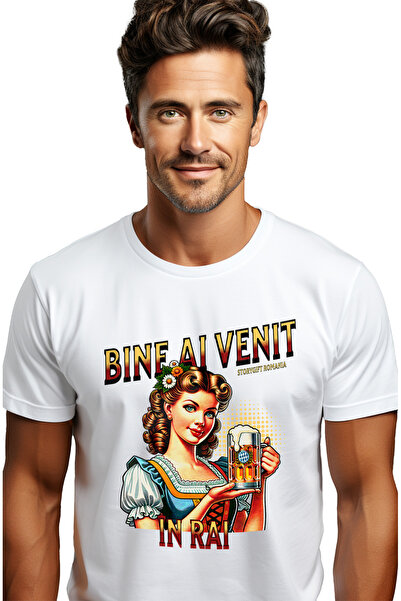 StoryGift Romania Tricou Barbati Femeie In Tinuta Traditionala, Halba De Bere...