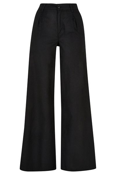 Urban Classics Damen Ladies High Linen Mixed Wide Leg Pants