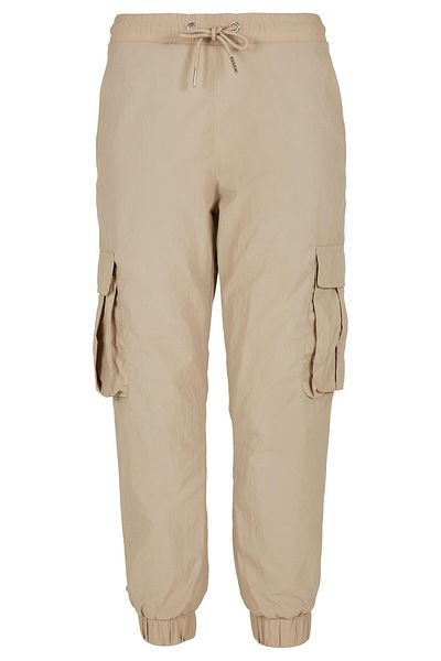Urban Classics Damen Ladies High Waist Crinkle Nylon Cargo Pants