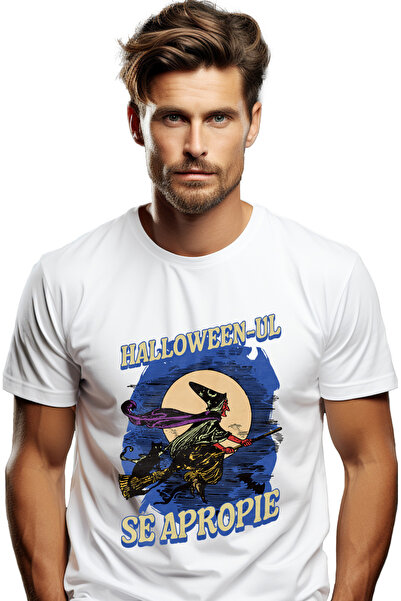 StoryGift Romania Tricou Barbati H4alloween-ul Se Apropie Vrajitoare Pe Matur...