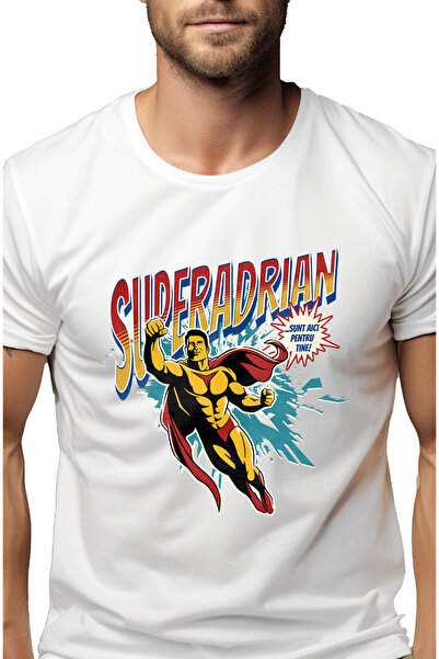 StoryGift Romania Tricou Barbati Super Adrian, Supererou Sunt Aici Pentru Tin...