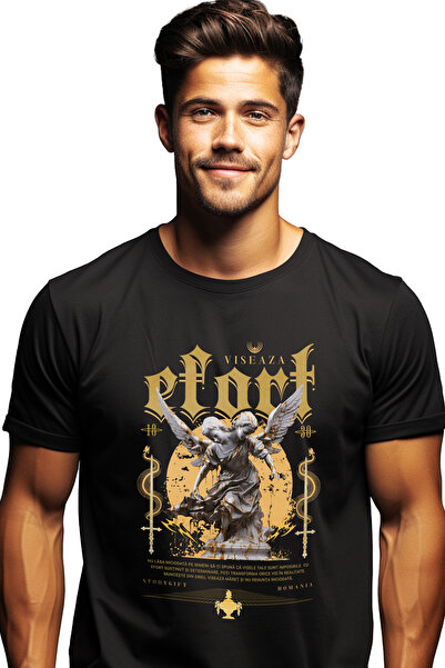 StoryGift Romania Tricou Barbati Efort, Viseaza - Inger Cu 2 Capete Cu Imprim...