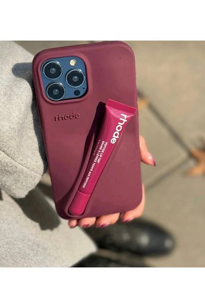 FİŞNEİLETİŞİM iPhone 16 Pro Compatible Rhode Case (Bordo)