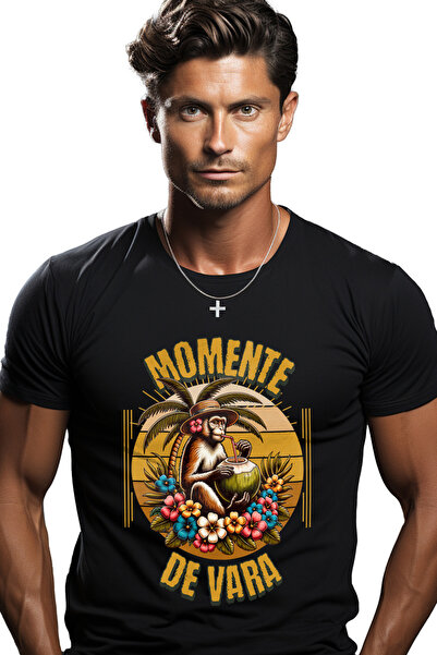 StoryGift Romania Tricou Barbati Momente De Vara Maimuta Cu Nuca De Cocos Cu ...