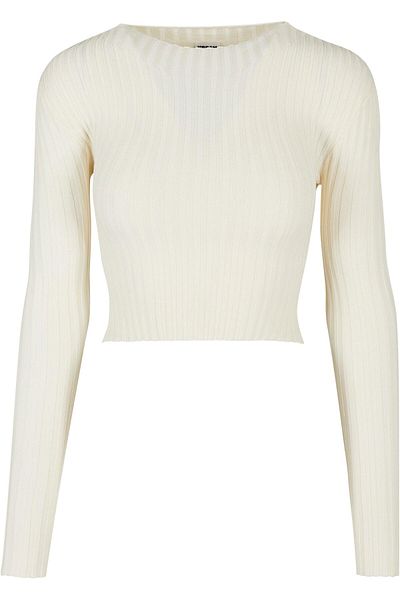 Urban Classics Damen Ladies Short Rib Knit Twisted Back Sweater